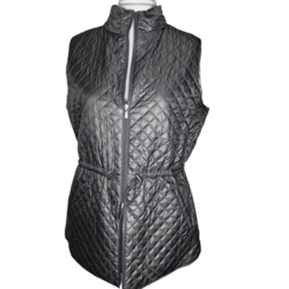 No Brand Label Long Reversible 2-way Zip Mock or Flat Laid Collar Vest Size L - Picture 2 of 12